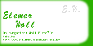 elemer woll business card